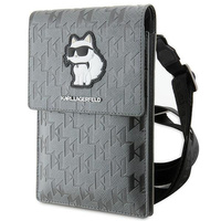 Etui Karl Lagerfeld Torebka KLWBSAKHPCG - srebrne Saffiano Monogram Choupette