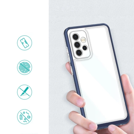 HURTEL CLEAR 3IN1 ETUI DO SAMSUNG GALAXY A73 Z RAMKĄ I ŻELOWYM POKROWCEM