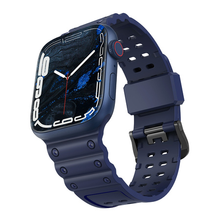 Strap Triple Protection pasek Apple Watch SE, 8, 7, 6, 5, 4, 3, 2, 1 (41, 40, 38 mm) opaska bransoleta granatowy