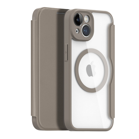 Dux Ducis Skin X Pro etui iPhone 14 magnetyczny pokrowiec MagSafe z klapką beżowy