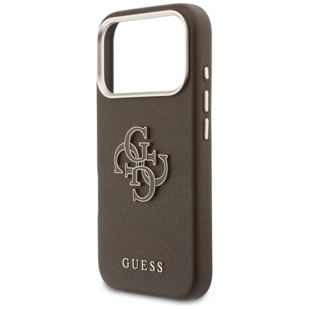 Etui Guess FW Resin Logo do iPhone 17 Pro brązowy