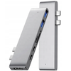 Hub do laptopa Co2, Adapter 7w1 do Apple, do MacBook Pro , do Air Retina, USB-C, HDMI, Karta pamięci SD, Micro SD, 1 x HD, srebrny