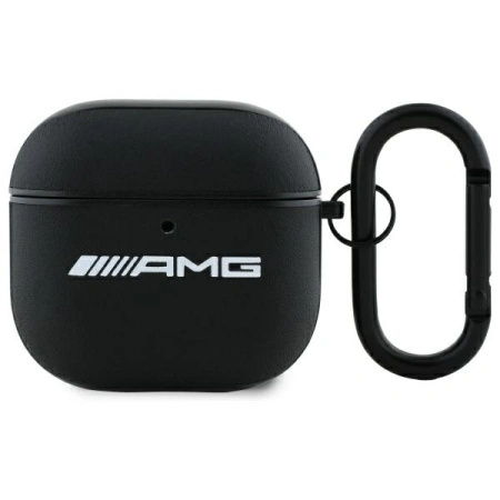 MERCEDES ETUI POKROWIEC AM AMG DO AIRPODS 4 Z LOGO BIAŁYM WERSJA LUXURY