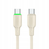 MCDODO KABEL USB-C SZYBKIE ŁADOWANIE DO SAMSUNG APPLE USB TYP C 65W 1M LED BEŻOWY