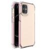 Spring Armor żelowy elastyczny pancerny pokrowiec z kolorową ramką do iPhone 12 mini różowy