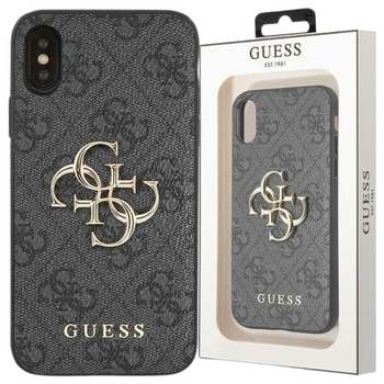 GUESS ETUI CASE DO IPHONE X XS HARD CASE Z LOGO METALICZNE OCHRONA TELEFONU