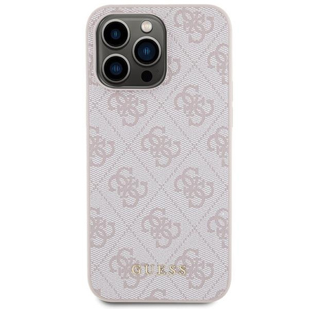 Etui Guess 4G Metal Gold Logo na iPhone 15 Pro Max - różowe