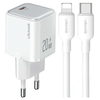 USAMS ŁADOWARKA PD20W DO IPHONE 11 12 13 14 15 Z KABLEM USB-C DO LIGHTNING