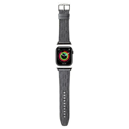 Pasek Karl Lagerfeld Saffiano Monogram na Apple Watch 38/40/41mm - srebrny