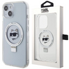Etui Karl Lagerfeld Ring Stand Choupette Head MagSafe do iPhone 15 - białe