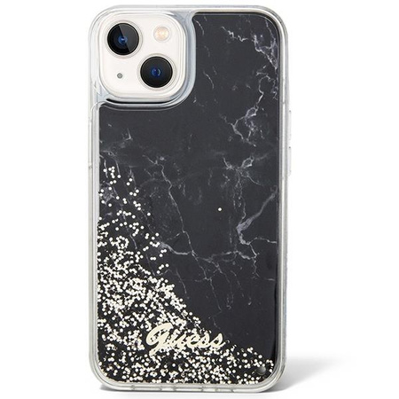 Etui Guess GUHCP14SLCSGSGK na iPhone 14 - czarne Liquid Glitter Marble