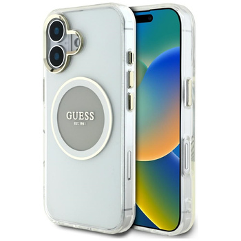GUESS ETUI CASE DO IPHONE 16 DO MAGSAFE Z LOGO CLASSIC METAL COLORED CIRCLE