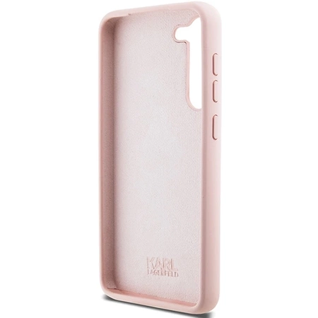 Etui Karl Lagerfeld Silicone Choupette Metal Pin na Samsung Galaxy S23+ - różowe