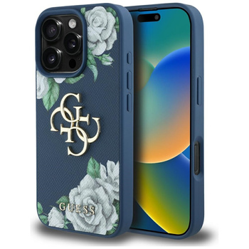 GUESS ETUI CASE POKROWIEC DO IPHONE 16 PRO GRINDED ROSES LOGO WYSOKA JAKOŚĆ