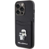 Etui Karl Lagerfeld Saffiano Cardslot Karl&Choupette Metal Pin do iPhone 15 Pro - czarne