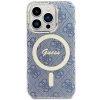 Etui Guess IML 4G MagSafe na iPhone 15 Pro - niebieskie
