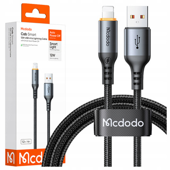 MCDODO KABEL USB-A LIGHTNING SZYBKIE ŁADOWANIE 12W 1M POWER OFF LED