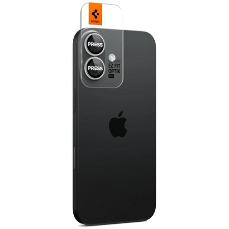 Osłona aparatu Spigen Optik Pro Glas.TR  "EZ FIT" Camera Protector 2szt do iPhone 17 / 16 / 16 Plus srebrny