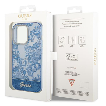 Guess GUHCP14XHGPLHB iPhone 14 Pro Max 6,7" niebieski/blue hardcase Porcelain Collection