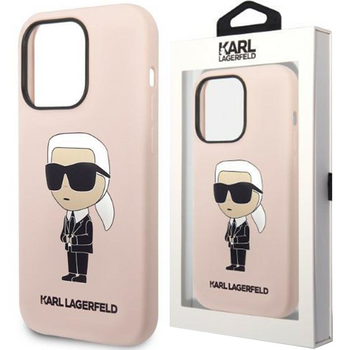 Karl Lagerfeld KLHMP14LSNIKBCP iPhone 14 Pro 6,1" hardcase różowy/pink Silicone Ikonik Magsafe