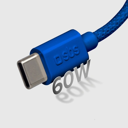SBS KABEL USB-C 1,5M 60W DO TELEFONÓW Z OPLOCHEM DO ŁADOWANIA SZYBKIEGO