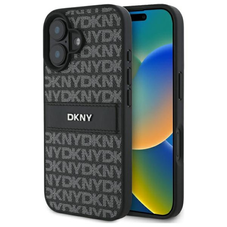 DKNY HARDCASE DO IPHONE 16 6.1 Z WZOREM STRIPE I DOSKONAŁĄ OCHRONA TELEFONU
