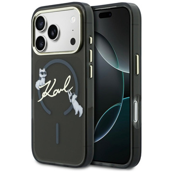 Etui Karl Lagerfeld IML Choupettes Karl  Script Logo MagSafe do iPhone 17 Pro Max czarny