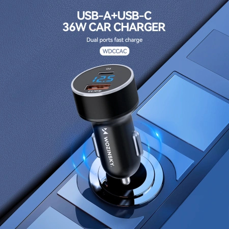 WOZINSKY ŁADOWARKA USB-C DO TELEFONÓW 36W DO SAMOCHODU Z SZYBKIM ŁADOWANIEM