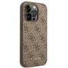 Guess GUHCP14LG4GFBR iPhone 14 Pro 6,1" brązowy/brown hard case 4G Metal Gold Logo