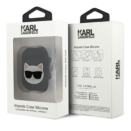 Karl Lagerfeld KLACA2SILCHBK AirPods cover czarny/black Silicone Choupette
