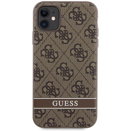Etui Guess GUHCN61P4SNW na iPhone 11 / Xr - brązowe 4G Stripe
