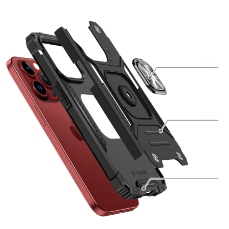 WOZINSKY RING ARMOR ETUI DO IPHONE 15 PRO Z UCHWYTEM PANCERNE I WODOODPORNE