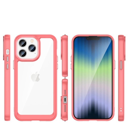 HURTEL POKROWIEC SZTYWNY DO IPHONE 14 PRO MAX OUTER SPACE Z ŻELOWĄ RAMKĄ