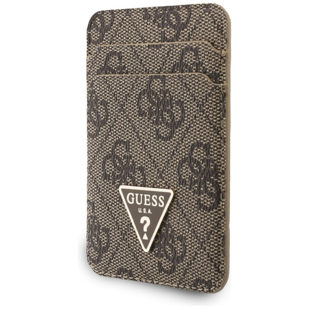 Zestaw portfel + hand strap Guess        triangle MagSafe brązowy