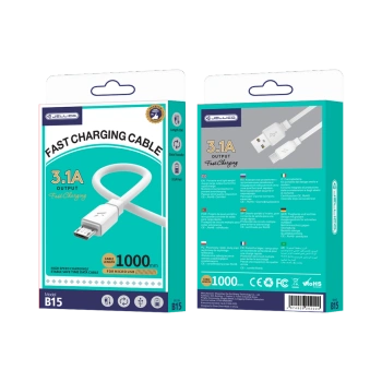 JELLICO kabel B15 Micro 3.1A 1M Biały