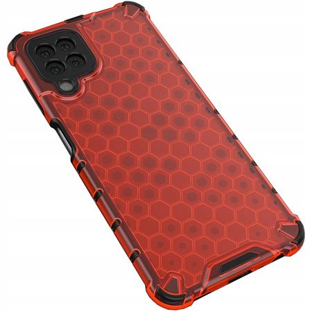 Honeycomb etui pancerny pokrowiec z żelową ramką Samsung Galaxy A22 4G czerwony
