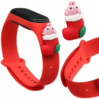HURTEL PASEK OPASKA DO XIAOMI MI BAND 4 3 MIKOŁAJ SILIKONOWY PASEK ZIMOWY