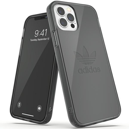 Etui Adidas OR Protective na iPhone 12 / iPhone 12 Pro Clear Case czarny przezroczysty/smokey black 42385