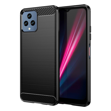 Carbon Case etui do T-Mobile Revvl 6 5G elastyczny silikonowy karbonowy pokrowiec czarne