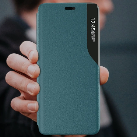 HURTEL ECO LEATHER VIEW CASE POKROWIEC DO IPHONE 13 PRO KLAPKA Z PODSTAWKĄ