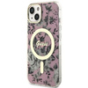 Etui Guess GUHMP14SHCFWSP na iPhone 14 - różowe Flower MagSafe