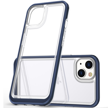Clear 3in1 etui iPhone 14 Plus silikonowy pokrowiec z ramką niebieskie