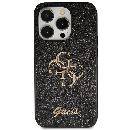 Etui Guess GUHCN61HG4SGK na iPhone 11 / Xr - czarne Glitter Script Big 4G