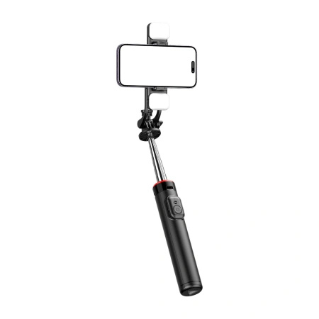 HURTEL SELFIE STICK TRIPOD TETELESKOPOWY 1.3M DO TELEFONÓW Z LAMPĄ PODWÓJNĄ