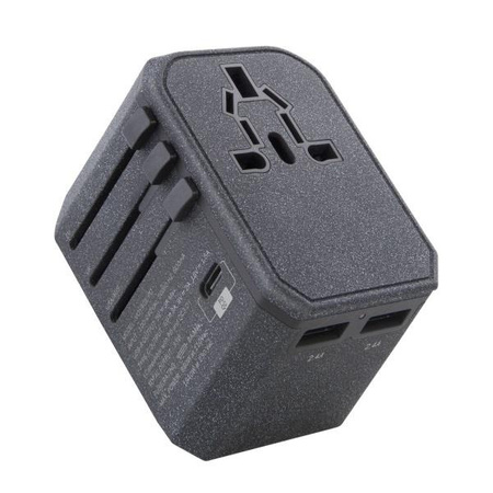 Uniq Ład. siec. Voyage World Adapter 33W + 2xUSB + PD 18W + QC 3.0 - szare (LITHOS Collective)