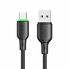MCDODO KABEL USB-C SZYBKIE ŁADOWANIE DO SAMSUNG XIAOMI TYP C 6A 100W 1M LED CZARNY