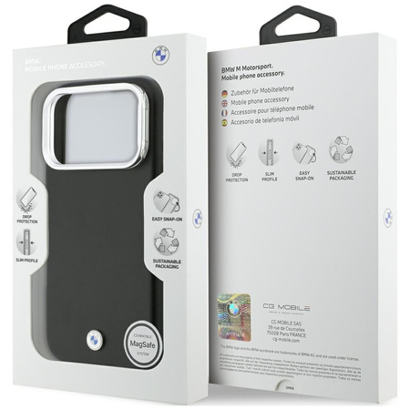Etui BMW M Sign Metal Logo MagSafe do    iPhone 17 Pro czarny
