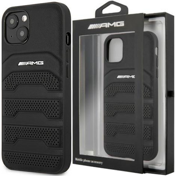 AMG AMHCP14MGSEBK iPhone 14 Plus 6,7" czarny/black hardcase Leather Debossed Lines