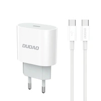 DUDAO ŁADOWARKA SIECIOWA PD 20W USB-C DO TELEFONÓW IPHONE 12 13 14 Z KABLEM