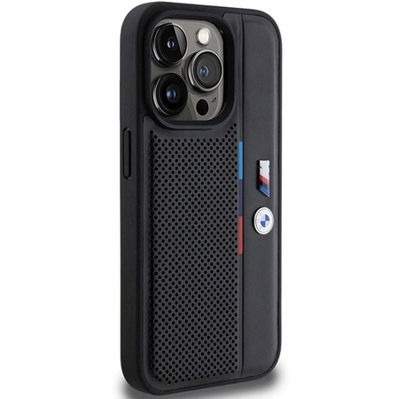Etui BMW Perforated Tricolor Line na iPhone 15 Pro Max - czarne